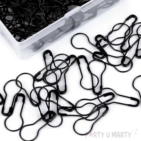 agrafka dekoracyjna czarna stoklasa 22mm 150 szt