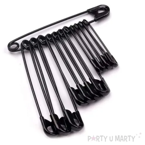 agrafki lakierowane czarny stoklasa 12 szt 28 50 mm