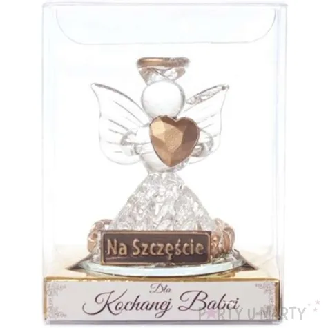 aniolek szklany na szczescie dla babci giftmania