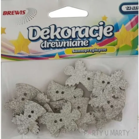 aplikacje biale aniolki drewno samoprzylepne brewis 12 szt