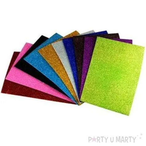 arkusze piankowe a4 brokatowy mix aliga 10 kol