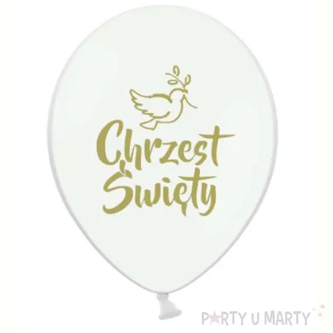 balon chrzest swiety zloty bialy adikbal 12 5 szt