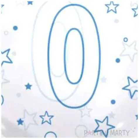 balon cyfra 0 niebieska transparentny tuban 18 rnd