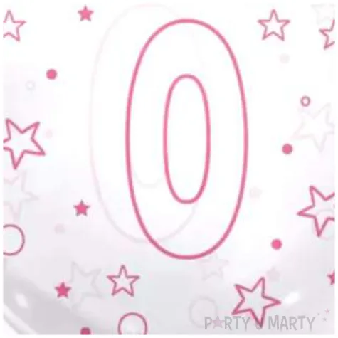 balon cyfra 0 rozowa transparentny tuban 18 rnd