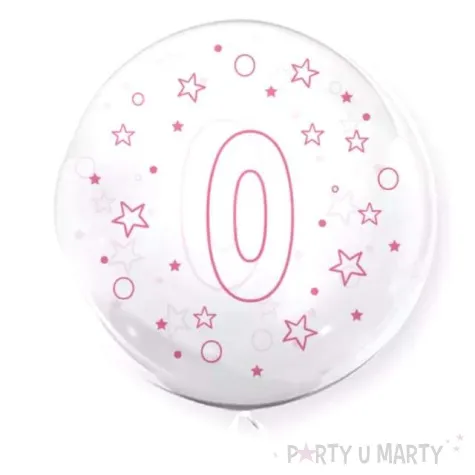 balon cyfra 0 rozowa transparentny tuban 18 rnd
