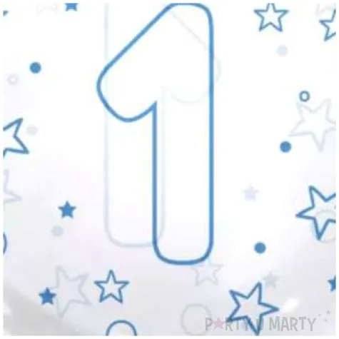 balon cyfra 1 niebieska transparentny tuban 18 orb