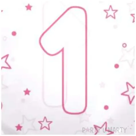 balon cyfra 1 rozowa transparentny tuban 18 orb