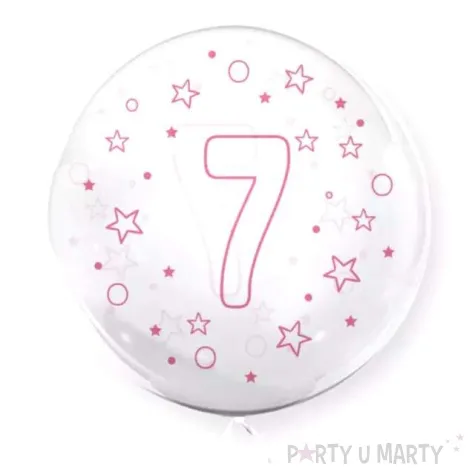 balon cyfra 7 rozowa transparentny tuban 18 orb