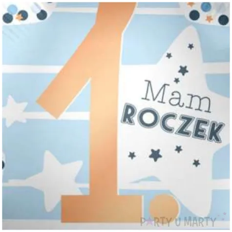 balon foliowy 1 mam roczek bialo niebieski premioloon 17 rnd