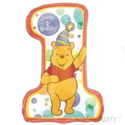 balon foliowy 1 urodziny kubus puchatek amscan 28 dgt