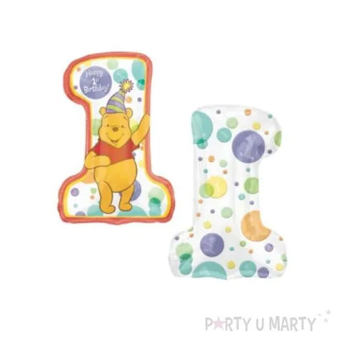 balon foliowy 1 urodziny kubus puchatek amscan 28 dgt