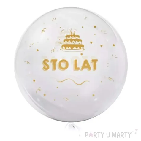 balon foliowy 100 lat zlote przezroczysty tuban 18 orb
