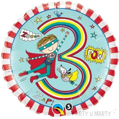 balon foliowy 18 3 urodziny dla chlopca