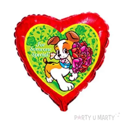 balon foliowy 18 piesek z bukietem