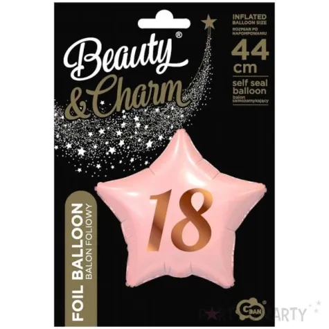 balon foliowy 18 urodziny beauty and charm rozowy godan 19 str