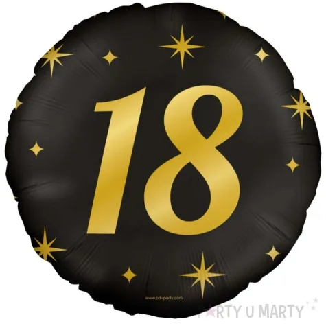 balon foliowy 18 urodziny classy party zloto czarny pd party 18 rnd