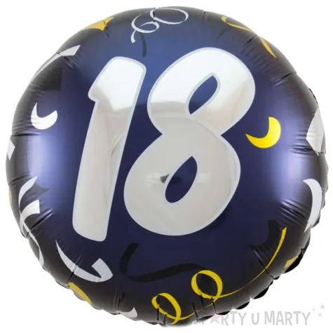 balon foliowy 18 urodziny czarny folat 18 rnd