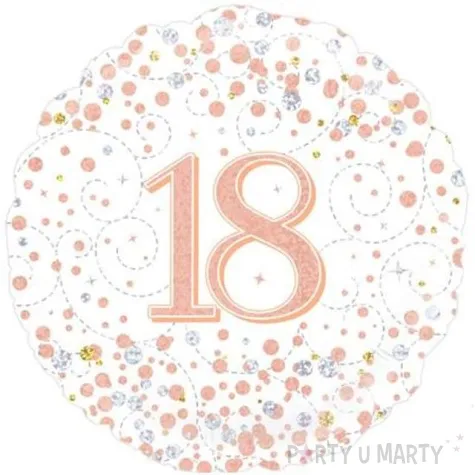 balon foliowy 18 urodziny white oaktree 18 rnd