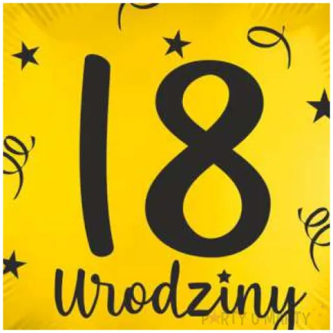 balon foliowy 18 urodziny zloty 18 rnd