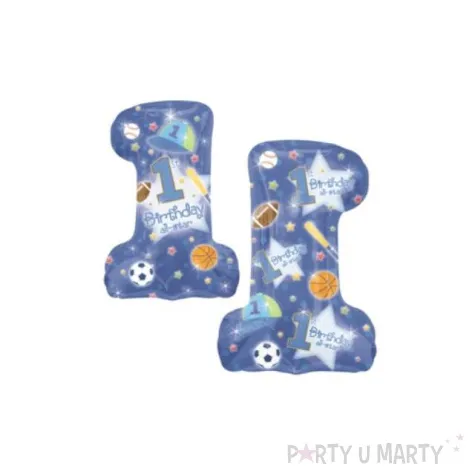 balon foliowy 1st birthday boy niebieski qualatex 28 dgt