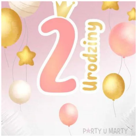 balon foliowy 2 urodziny baloniki rozowo bialy gradient 18 hrt