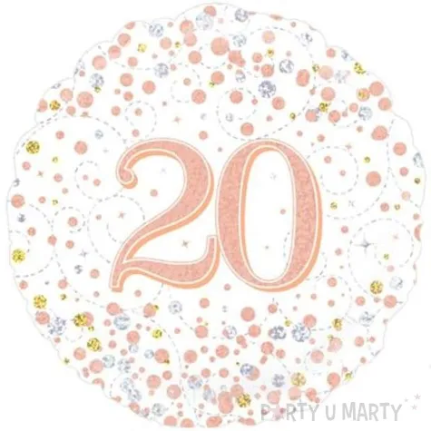 balon foliowy 20 urodziny white oaktree 18 rnd