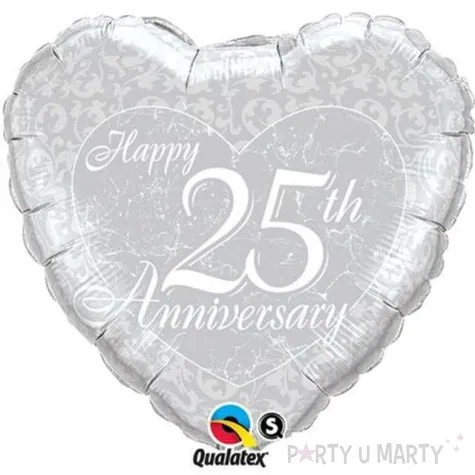 balon foliowy 25ta rocznica slubu srebrny qualatex 18 hrt
