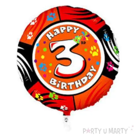 balon foliowy 3 urodziny grabo 21 rnd