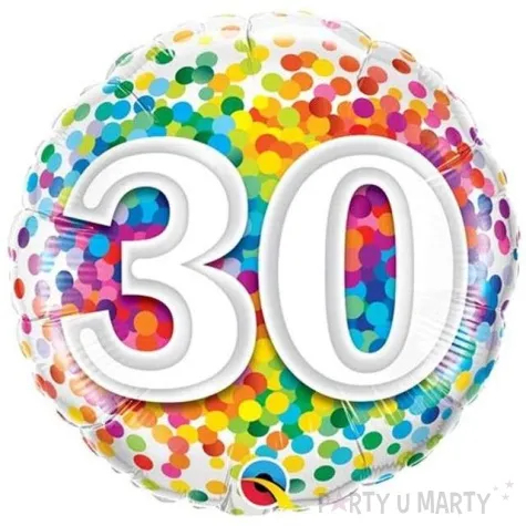 balon foliowy 30 confetti qualatex 18 rnd