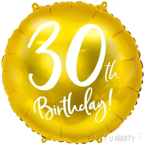 balon foliowy 30 urodziny 30th birthday zloty partydeco 18 rnd
