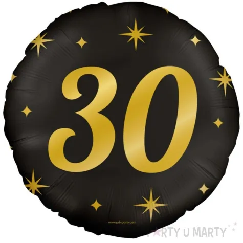 balon foliowy 30 urodziny classy party zloto czarny pd party 18 rnd