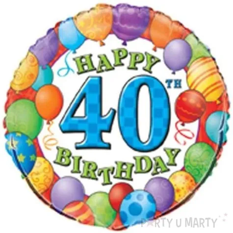 balon foliowy 40 urodziny baloniki unique 18 rnd
