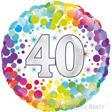 balon foliowy 40 urodziny confetti oaktree 18 rnd