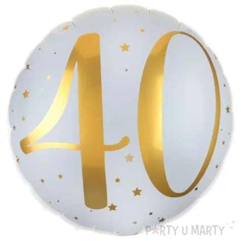 balon foliowy 40 urodziny zlote bialy santex 18 rnd