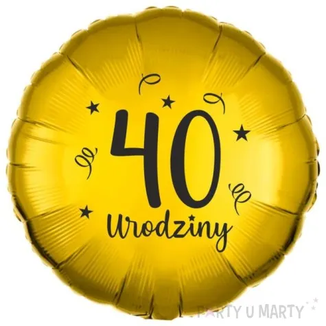 balon foliowy 40 urodziny zloty 18 rnd