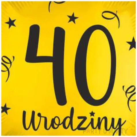 balon foliowy 40 urodziny zloty 18 rnd
