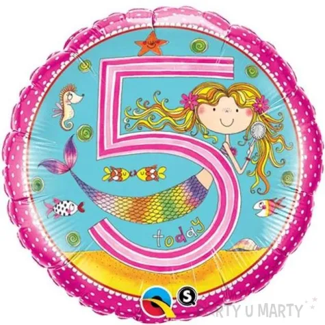 balon foliowy 5 urodziny qualatex 18 rnd