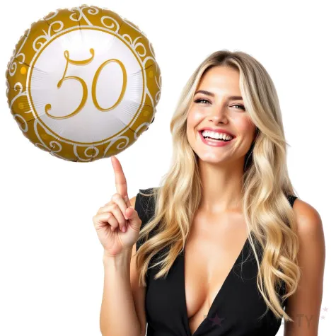 balon foliowy 50 rocznica slubu amscan 18 rnd