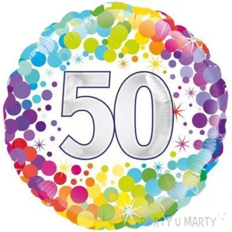 balon foliowy 50 urodziny confetti oaktree 18 rnd