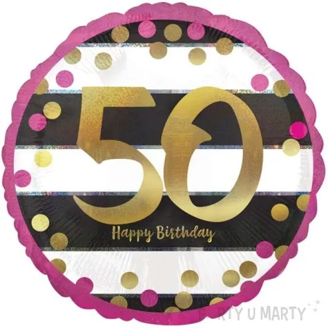 balon foliowy 50 urodziny milestone amscan 17 rnd