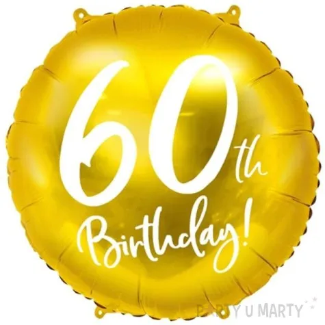 balon foliowy 60 urodziny 60th birthday zloty partydeco 18 rnd