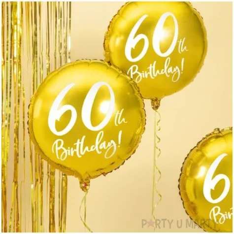 balon foliowy 60 urodziny 60th birthday zloty partydeco 18 rnd
