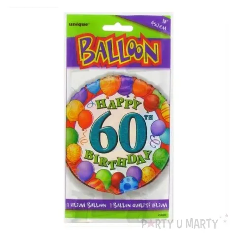 balon foliowy 60 urodziny baloniki unique 18 rnd