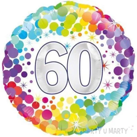 balon foliowy 60 urodziny confetti oaktree 18 rnd