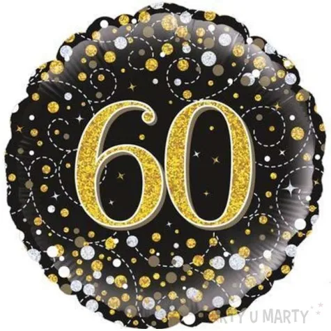 balon foliowy 60 urodziny czarny zloty oaktree 18 rnd