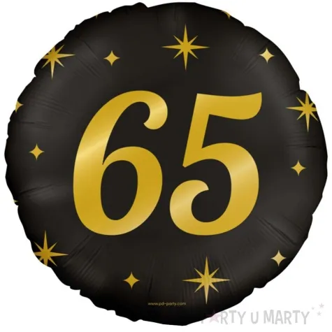 balon foliowy 65 urodziny classy party zloto czarny pd party 18 rnd