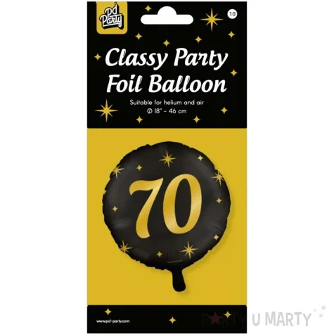 balon foliowy 70 urodziny classy party zloto czarny pd party 18 rnd