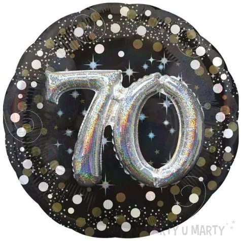 balon foliowy 70 urodziny glitz holo czarny amscan shp