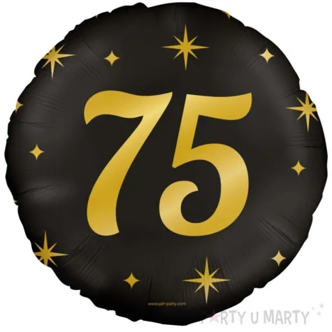 balon foliowy 75 urodziny classy party zloto czarny pd party 18 rnd