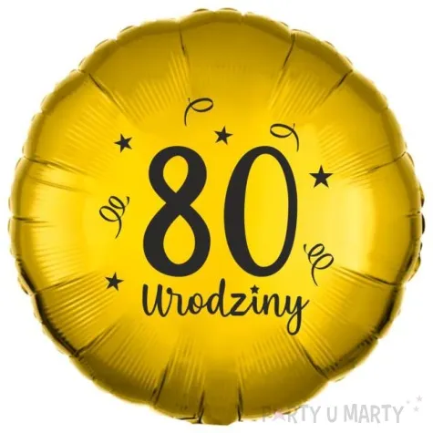 balon foliowy 80 urodziny zloty 18 rnd
